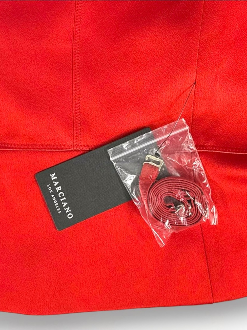 MARCIANO Red Satin Maura Bustier Peplum Corset Top Gold Zip Size 6 NWT - Picture 10 of 15